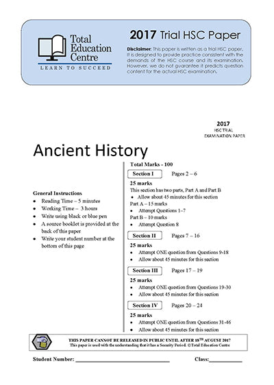 2017 Trial HSC Ancient History